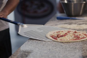 Aluminum rectangular perforated pizza peel