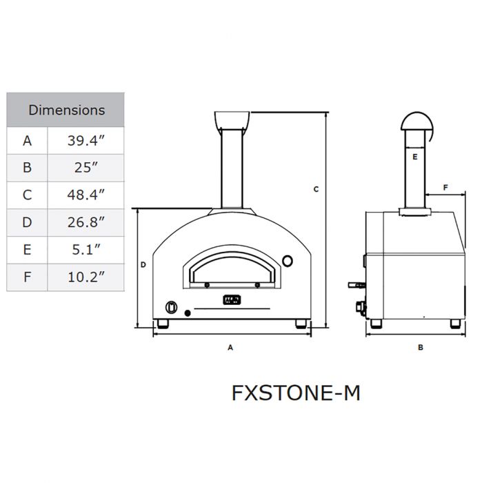 Alfa STONE Medium 27-Inch Countertop Gas Pizza Oven FXSTONE-M